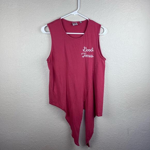 Junk Food Good Times Tie-Front Tank Top Sz M - Picture 2 of 8